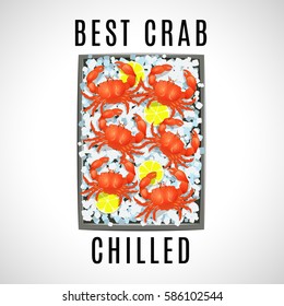 vector image of chilled seafood