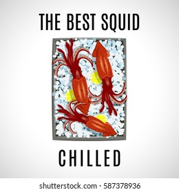 vector image of chilled seafood