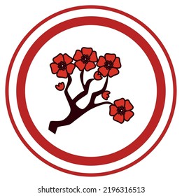 vector image, china city icons with white background and red border.