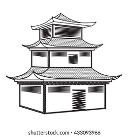 vector image Chinese house