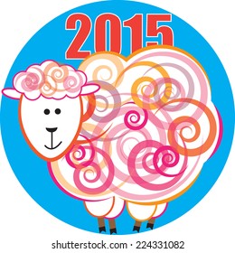 Vector image of Chinese New Year a pink sheep