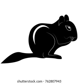 Vector Image Of Chipmunk Silhouette