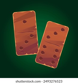 Vector image of chips from the board game dominoes. Concept of spending time together. Gambling. Element for your design