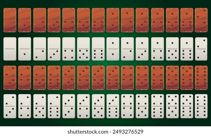 Vector image of chips from the board game dominoes. Concept of spending time together. Gambling. Element for your design