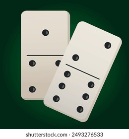 Vector image of chips from the board game dominoes. Concept of spending time together. Gambling. Element for your design