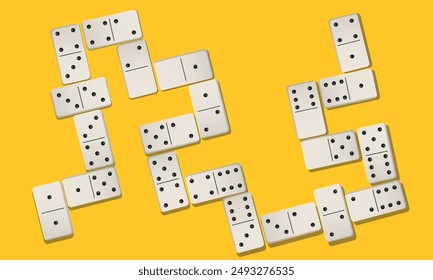 Vector image of chips from the board game dominoes. Concept of spending time together. Gambling. Element for your design