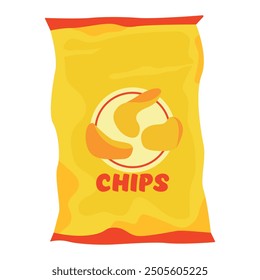 Vector image of chips. Concept of snack and fast food. Element for your website design, banner, etc.