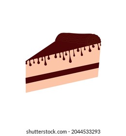 Vector image of a chocolate cake with dripping frosting