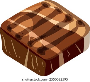 A vector image of a chocolate cake slice