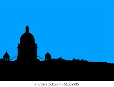 Vector image of the Christian church in St. Petersburg