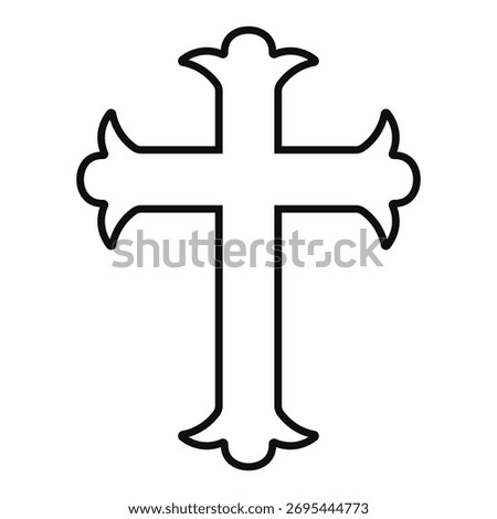 Vector image of a Christian cross silhouette in various styles. Concept of Orthodoxy and faith. Element for your design.