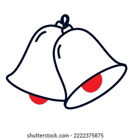 vector image christmas bells with white background