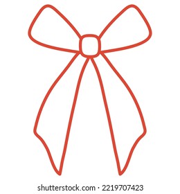 imagen vectorial de un arco de Navidad en líneas rojas con fondo blanco