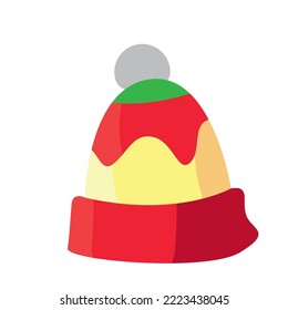 vector image christmas cold hat with white background
