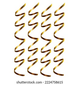 decoraciones de navidad de imagen vectorial color dorado con fondo blanco