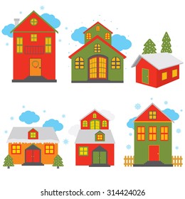 Vector image of the christmas house 