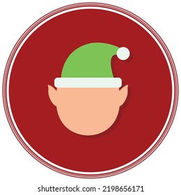 imagen vectorial. Iconos de Navidad con fondo rojo y sombra dentro del círculo.