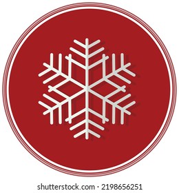vector image. Christmas icons with red background and shadow inside the circle.
