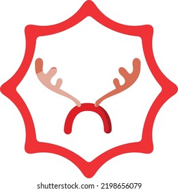 vector image. christmas icons with white background and red border