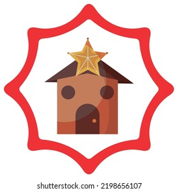 imagen vectorial. iconos de navidad con fondo blanco y borde rojo