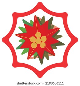 vector image. christmas icons with white background and red border