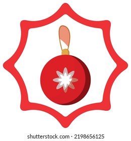 vector image. christmas icons with white background and red border