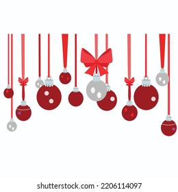 Vector image of christmas ornaments, bells, christmas balls for christmas decorations