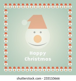 A vector image is for christmas pattern and background. christmas card, wrapping paper, wall paper. snowman frames and happy christmas.