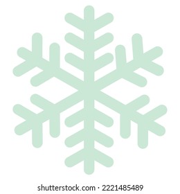 imagen vectorial del icono del copo de nieve navideño en líneas verdes fondo blanco