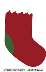 Vector image of a Christmas sock with fur on a transparent background