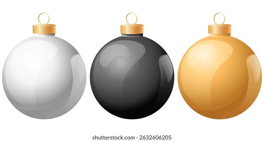 Vector Imagen del árbol de Navidad Bolas de Navidad en el árbol. Concepto de año nuevo, celebración, invierno y vacaciones. Elemento para su diseño