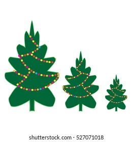 Vector image of Christmas trees
