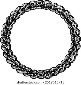 A vector image of a chunky rapper-style chain necklace. Perfect for t-shirt designs or logos, bringing a bold, urban, and stylish look