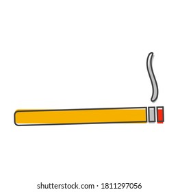  Cigarrillos de imagen vectorial con estilo de caricatura de icono de humo sobre fondo blanco aislado.