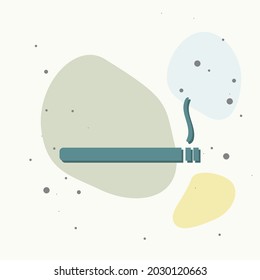 Vector image cigarettes with smoke on multicolored background.