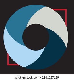 vector image, circle shutter logo in soft color