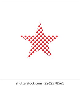 Vector image of circle star motif, in red, white background.