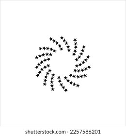 Vector image of circle stars, multi color, black color, white background