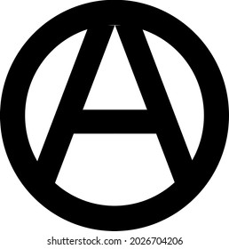 Vector Image Of Circle A Symbol, Traditional Anarchist Symbol Of Political Movement