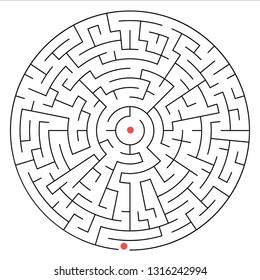 Vector image of a circular maze.