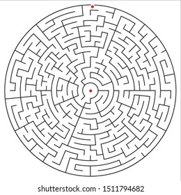 Vector image of a circular maze.