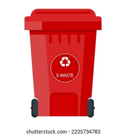 Vector image of a city garbage can. Waste management. The concept of recycling, garbage collection and separate garbage collection.