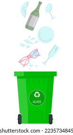 Vector image of a city garbage can. Waste management. The concept of recycling, garbage collection and separate garbage collection.