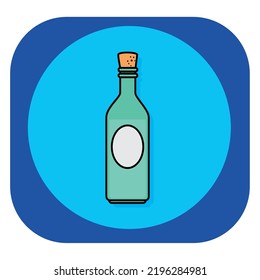 vector image, city icons with blue background