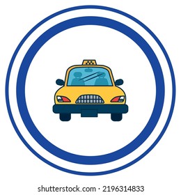 vector image, city icons with white background and blue border