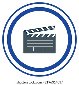 vector image, city icons with white background and blue border