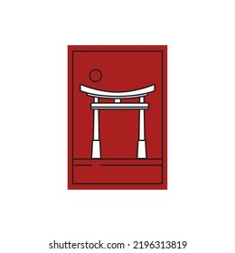 imagen vectorial, iconos de marca de ciudad con fondo rojo.