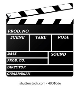 The vector image clapboard against white background