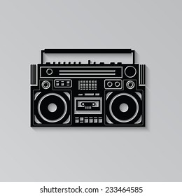 vector image of a classic boombox