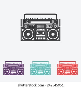 vector image of a classic boombox